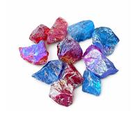 BellaMira Aura Dragon Rock Crystal Rough Stone - Genuine Natural Rainbow Aura Quartz Decorative Healing Crystal for Meditation, Mindfulness, Home Décor, Gift Pouch Included