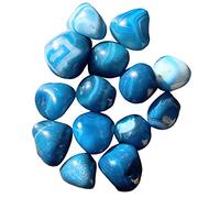 BellaMira Blue Banded Agate Tumblestone Healing Crystal, Single Polished Stone, Healing Crystal for Love, Abundance, Wealth, Good Luck, Longevity, Acceptance, Courage, Strength, & Protection