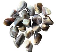 BellaMira Grey Banded Agate Crystal, Single Polished Stone, Healing Crystal for Balance, Harmony, Groundin, Spiritual, Gowth, Grounding, Love, Abundance, Stress Relief