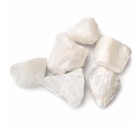 BellaMira Home Raw Snow Quartz Crystal Stone | Genuine Natural Rough White Quartz | Healing Crystal for Meditation Mindfulness Home Décor Gift with Pouch & Info Card