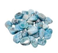 Bellamira Larimar Healing Crystal | Single Polished Tumblestone Emotional Spiritual Healing, Reduce Stress and Anxiety, Throat and Third Eye Chakra Balance and Energy