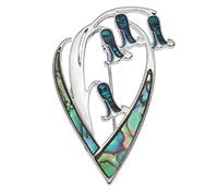 BellaMira Lifestyle Accessories Brooch Lapel Pin Inlaid with Sustainable Ethically Sourced Abalone Shell Silver Plated Jewellery for Women Girls Gift Boxed (Bluebells Brooch (Large))