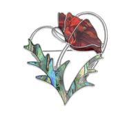 BellaMira Lifestyle Accessories Brooch Lapel Pin Inlaid with Sustainable Ethically Sourced Abalone Shell Silver Plated Jewellery for Women Girls Gift Boxed