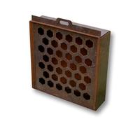 Bellamy Rustic Steel Bug & Insect Hotel - Wall Mounted Wildlife Shelter for Gardens - Honeycomb Pattern - Encourages Pollinators - 360 x 360 x 100mm - UK Made