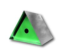 Bellamy Small Triangular Bird Box - Galvanised Steel Outdoor Nesting House with Removable Front Panel and Winter Insulation for Gardens, Trees and Fences - Weatherproof Bird Shelter for UK Wildlife