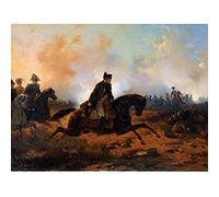Bellange Napoleon Charging Battle Waterloo Painting Art Print Canvas Premium Wall Decor Poster Mural