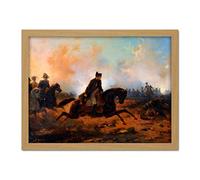 Bellange Napoleon Charging Battle Waterloo Painting Large Framed Art Print Poster Wall Decor 18x24 in