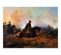 Bellange Napoleon Charging Battle Waterloo Painting Large Wall Art Print Canvas Premium Mural