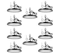 Bellanny 10Packs 100W LED UFO High Bay Light, 10000LM 6500K Daylight White Industrial UFO Lamp, IP65 Waterproof Ultra Thin LED Warehouse Lighting for Workshop Factory Garage