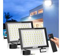 Bellanny 150W Security Lights Outdoor Motion Sensor, 2 Pack 15000LM Flood Light with PIR Sensor, 6500K Daylight Outside Floodlight | IP66 Waterproof Wall Light Mains Powered for Garden Backyard Garage