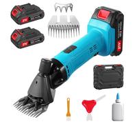 Bellanny 21V Professional Cordless Sheep Shearing Clippers, 300W 2400RPM Livestock Grooming Kit with Battery & SK5 Blade, 6-Speed Adjustable Electric Shearing Clippers for Matted and Thick Hair