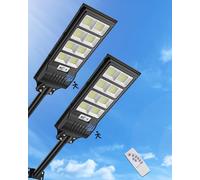 Bellanny 2Pack Solar Street Lights Outdoor Waterproof, 400W 6500K Daylight Solar Outside Light with Motion Sensor and Remote Control, Dusk to Dawn Wall Mounted Security Lights for Parking Yard Path
