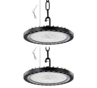 Bellanny 2Packs 100W LED UFO High Bay Light, 10000LM 6500K Daylight White Industrial UFO Lamp, IP65 Waterproof Ultra Thin LED Warehouse Lighting for Workshop Factory Garage