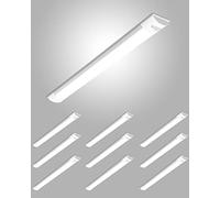 Bellanny 40W LED Batten Lights, 4ft LED Tube Light, 6500k Daylight White Ceiling Surface Mounted Light, 4800LM 180 °Beam Angle Ceiling Light for Office, Bathroom, Kitchen (10 Packs)