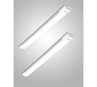 Bellanny 40W LED Batten Lights, 4ft LED Tube Light, 6500k Daylight White Ceiling Surface Mounted Light, 4800LM 180 °Beam Angle Ceiling Light for Office, Bathroom, Kitchen (2 Packs)