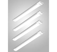 Bellanny 50W LED Batten Lights, 5ft LED Tube Light, 6500K Daylight White Ceiling Surface Mounted Light, 6000LM 180 °Beam Angle Ceiling Light for Office, Bathroom, Kitchen (4 Packs)