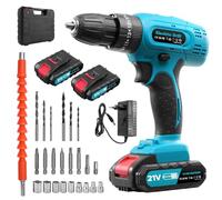 Bellanny Cordless Drill Driver 21V, 50N.m Electric Drill Set, 25+3 Torque Cordless Hammer Drill, 2 Speed, 2.0AH Battery, 25+3 Torque, 3/8'' Keyless Chuck, LED Light for Home and Garden DIY Project