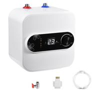 Bellanny Mini Electric Water Heater, 1.5KW 220V Electric Instantaneous Water Tap with 10L Water Tank, IP4X Waterproof Under Sink Water Heater with LCD Digital Display & Temperature Knob, UK Plug