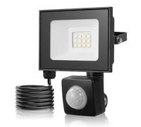 Bellanny Security Lights Outdoor Motion Sensor, 10W 1000LM PIR Flood Light, IP66 Waterproof Outside Lights with Sensor | 3000K Warm LED Floodlight Wall Light Mains Powered for Garden, Backyard, Garage