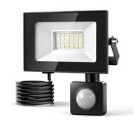 Bellanny Security Lights Outdoor Motion Sensor, 20W 2000LM PIR Flood Light, IP66 Waterproof Outside Lights with Sensor | 6500K Cool White Floodlight Wall Light Mains Powered for Garden Backyard Garage