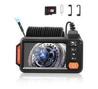 Bellanny Upgrade Dual Lens Endoscope with Photo and Video Recording, 4.3'' IPS Screen 1080P HD Inspection Camera with 8 LED Lights and 32GB Card, IP67 Semi-Rigid Cable Waterproof Drain Camera (16.4ft/