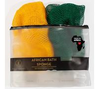 BELLANOMI African Exfoliating Net Sponge 2-Pack Sapo - Authentic & Ethically Sourced, 45" Long Back Scrubber, Quick-Dry 100% Nylon, Gentle Exfoliation Great for Daily Use (Emerald Green & Yellow)