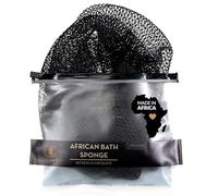 BELLANOMI African Exfoliating Net Sponge, Authentic, Ethically sourced from Nigeria, 45 inches Long, Back Scrubber for Daily use (Black)
