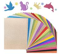 Bellanova 40 Sheets of Glitter Paper A4 Craft Cardstock Set, 20 Colours, for Scrapbooking, Photo Albums, Holiday Decorations and DIY Creative Design Projects for Handmade Card Making