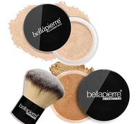 bellapierre Mineral Foundation & Bronzer Duo with Kabuki Brush | Oil, Talc, & Cruelty Free | Hypoallergenic & Safe for All Skin Types - 4 Grams - Porcelain & Starshine