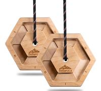 Bellaroca® Portable Hangboard Hexagons for Rock Climbing - Set of 2 Wood Climbing Fingerboards with 10+ Grip Combinations, Pinch and Crimp Holds for Bouldering and Finger Strength Training