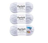 Bella's Crafts Premier Yarns Parfait Chunky - 3.5 Oz - #6 Super Bulky Weight - 3 Pack Bundle with 10 Stitch Markers (Cloudy Day)
