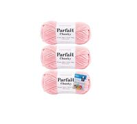Bella's Crafts Premier Yarns Parfait Chunky - 3.5 Oz - #6 Super Bulky Weight - 3 Pack Bundle with Stitch Markers (Pink Lemonade)