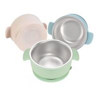 Bella's Friends Stainless Steel Silicone Bowl Blue, Green, Beige