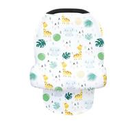 Bellasignoro Nursing Cover for Breastfeeding Multi Use Baby Car Seat Cover Canopy Breastfeeding Scarf Stroller Cover for Mom Baby (Green and Yellow)