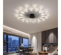 Bellastein LED Creative Fireworks Ceiling Light Modern Dimmable 42-Flame Recessed Ceiling Lamp 3000-6000K Remote Control Bedroom Living Room Dining Room Lamp (Black, 30 Lamp Heads)