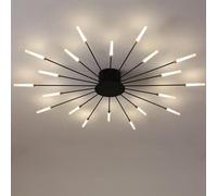 Bellastein LED Creative Fireworks Ceiling Light Modern Dimmable 42-Flame Recessed Ceiling Lamp 3000-6000K Remote Control Bedroom Living Room Dining Room Lamp (Black, 18 Lamp heads)