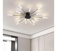 Bellastein LED Creative Fireworks Ceiling Light Modern Dimmable 42-Flame Recessed Ceiling Lamp 3000-6000K Remote Control Bedroom Living Room Dining Room Lamp (Black, 12 Lamp heads)