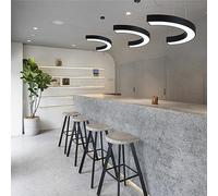 Bellastein LED Creative Office Pendant Light Semicircular Conference Room Pendant Light Minimalist 6000K Height Adjustable Reception Pendant Lamp Industrial Style Ceiling Light (L60cm)