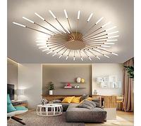 Bellastein Modern Dimmable LED Ceiling Light 42-Flame Recessed Ceiling Lamp 3000-6000K with Remote Control Bedroom, Living Room, Dining Room Pendant Light (Gold, 42 Lights)