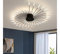 Bellastein Modern Dimmable LED Ceiling Light 42-Flame Recessed Ceiling Lamp 3000-6000K with Remote Control Bedroom, Living Room, Dining Room Pendant Light (Black, 42 Lights)