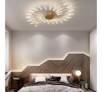 Bellastein Modern Dimmable LED Ceiling Light 42-Flame Recessed Ceiling Lamp 3000-6000K with Remote Control Bedroom, Living Room, Dining Room Pendant Light (Gold, 28 Lights)