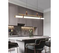 Bellastein Modern LED Pendant Lamp, Dimmable Dining Table Pendant Light, Gold, 150cm