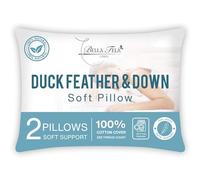 BellaTela Ultra-Soft Duck Feather & Down Pillows 2 Pack - Standard Size (42x72CM) | Hotel Quality Pillows - Neck & Back Support - Front Sleeper - Washable & Hypoallergenic -100% Soft Cotton Cover