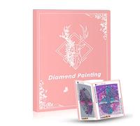 Bellatoi Diamond Painting Album A3, Diamond Art Storage Box, Display Book Art Folder A3, Diamond Patinting Portable Storage Folder (Pink Album A3-30 Pages, Holds 60 Sheets)
