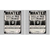 Bellatrix Lestrange Wanted Harry Potter Tin Sign Metal Poster Decor Wall Sticker Vintage 7.8 * 11.8 Inch (L * W) (Pack of 2)