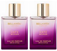 Bellavita Luxury DATE Eau de Parfum | 100 ml (3.4 fl.oz.) | Perfume for Women | Floral, Pink Pepper, Jasmine, and Moss Notes | Long Lasting Women's Day Special Fragrance (Pack of 2)