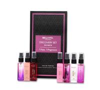 Bellavita Luxury Mini Perfume Discovery Set for Women, 7 x 8 ml | Holiday Gift Idea, Date, Rose, Glam, Senorita, Hot Mess, Diva & White Oud Sampler, Holiday