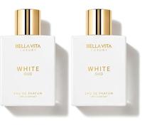 Bellavita Luxury White Oud Eau de Parfum | 100 ml (3.4 fl.oz.) | Perfume for Men and Women | Fruity, Artemisia Lemon, Freesia, and Tobacco Notes | Women's Day Special (Pack of 2)