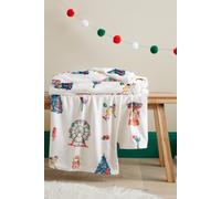 Belle & Boo 'Christmas Fairground' Cosy Fleece Blanket Throw in Cream | Size: 150 cm × 200 cm Belle & Boo Cream 150 cm × 200 cm