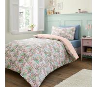 Belle & Boo Meadow Bunnies Reversible Cotton Duvet Cover Set Blue - Single - Blue